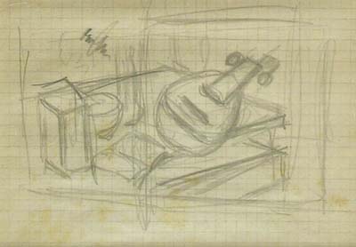 Mario Tozzi, still life with mandolin